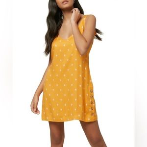 O’NEIL Women’s Yellow Floral Print Sleeveless Minidress XL NWT